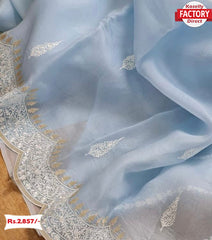 Pure Organza Lucknowi Chikankari Saree