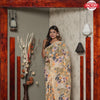 Cream Georgette Saree With Heavy Embroidery
