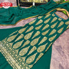 Green Designer Embroidered Kurtha Sharara Dupatta Set