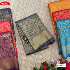 Ash Kanjivaram Pure Silk Saree