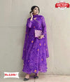 Purple Bandhani Kurthi Pant Dupatta Set