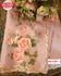Light Peach Pure Organza Designer Handworked Saree