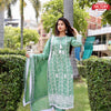 Light Turquoise Embroidered Kurtha Pant Dupatta Set