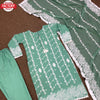 Light Turquoise Embroidered Kurtha Pant Dupatta Set