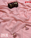 Pink Pure Chiffon Saree With Tassels