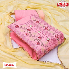 Pink Embroidered Kurtha Suruwal Piece