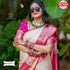Golden And Pink Classis Banarasi Silk Saree