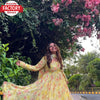 Yellow Floral Long Frock Palazzo Set