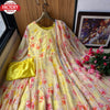Yellow Floral Long Frock Palazzo Set
