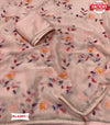 Peach Chiffon Multi Embroidery Saree