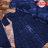 Navy Blue Indo-western Stylish Slit Dress