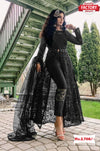 Black Indo-western Stylish Slit Dress