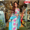 Sky Blue Multicolour Kurtha Palazzo Dupatta Set