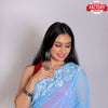 Sky Blue Pure Georgette Embroidered Saree