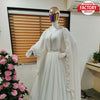 White Embroidered Gown with Dupatta