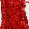 Red Pure Organza Pearl Embroidery Saree