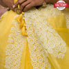 Yellow Soft Organza Embroidered Saree