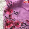 Mauve Purple Pure Organza 3D Print Saree With Handwork