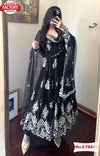 Black Georgette Embroidered Gown with Dupatta