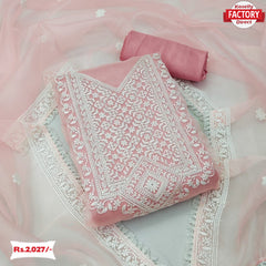 Peach Organza Designer Kurtha Suruwal Piece