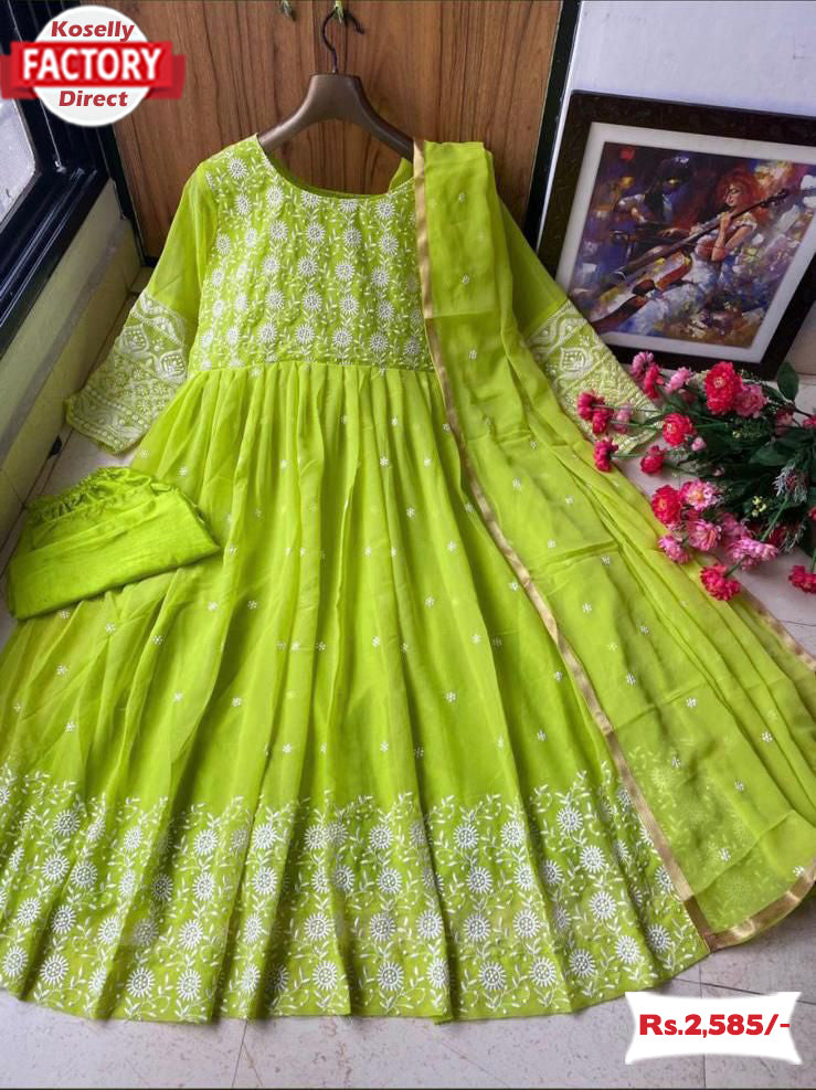 Parrot Green Colour Cotton Full Length Plazzo For Woman-LGPZC18