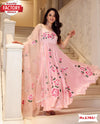 Pink Designer Floral Gown Pant Dupatta Set