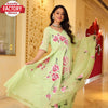 Light Green Designer Floral Gown Pant Dupatta Set