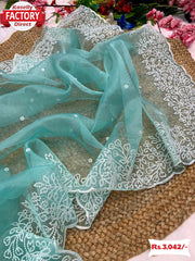 Pure Soft Organza Embroidered Saree