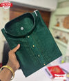 Dark Green Mens Cotton Kurtha Suruwal