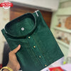 Dark Green Mens Cotton Kurtha Suruwal