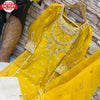 Designer Yellow Organza Kurtha Pant Dupatta Set