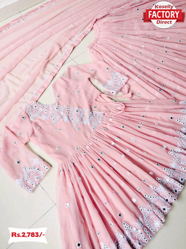 Pink Peplum Style Kurtha Sharara Dupatta Set