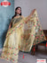 Yellow Pure Organza Embroidered Saree
