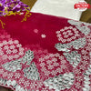 Hot Pink Organza Fancy Embroidered Saree