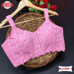 Baby Pink Chikankari Georgette Blouse