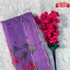 Purple Organza Saree With Handprint And Handwork
