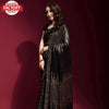 Black and Silver Partywear Sequins Saree
