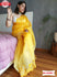 Yellow Pure Organza Saree With Multi-thread Work