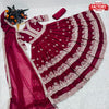 Maroon Partywear Embroidered Gown with Dupatta
