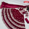 Maroon Partywear Embroidered Gown with Dupatta