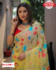 Chiffon Embroidered Floral Saree