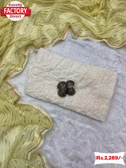 Lemon Soft Georgette Saree With Foil Work