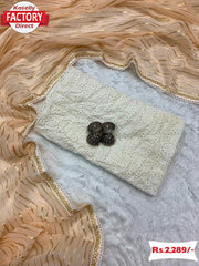 Peach Soft Georgette Saree With Foil Work