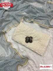 Ash Soft Georgette Saree With Foil Work