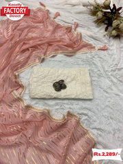 Light Pink Soft Georgette Saree With Foil Work