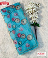 Sky Blue Organza Handwork Saree