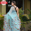 Sky Blue Organza Handwork Saree