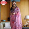 Pink Organza Handwork Saree