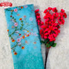 Sky Blue Organza Multi-embroidered Saree