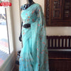 Sky Blue Organza Multi-embroidered Saree